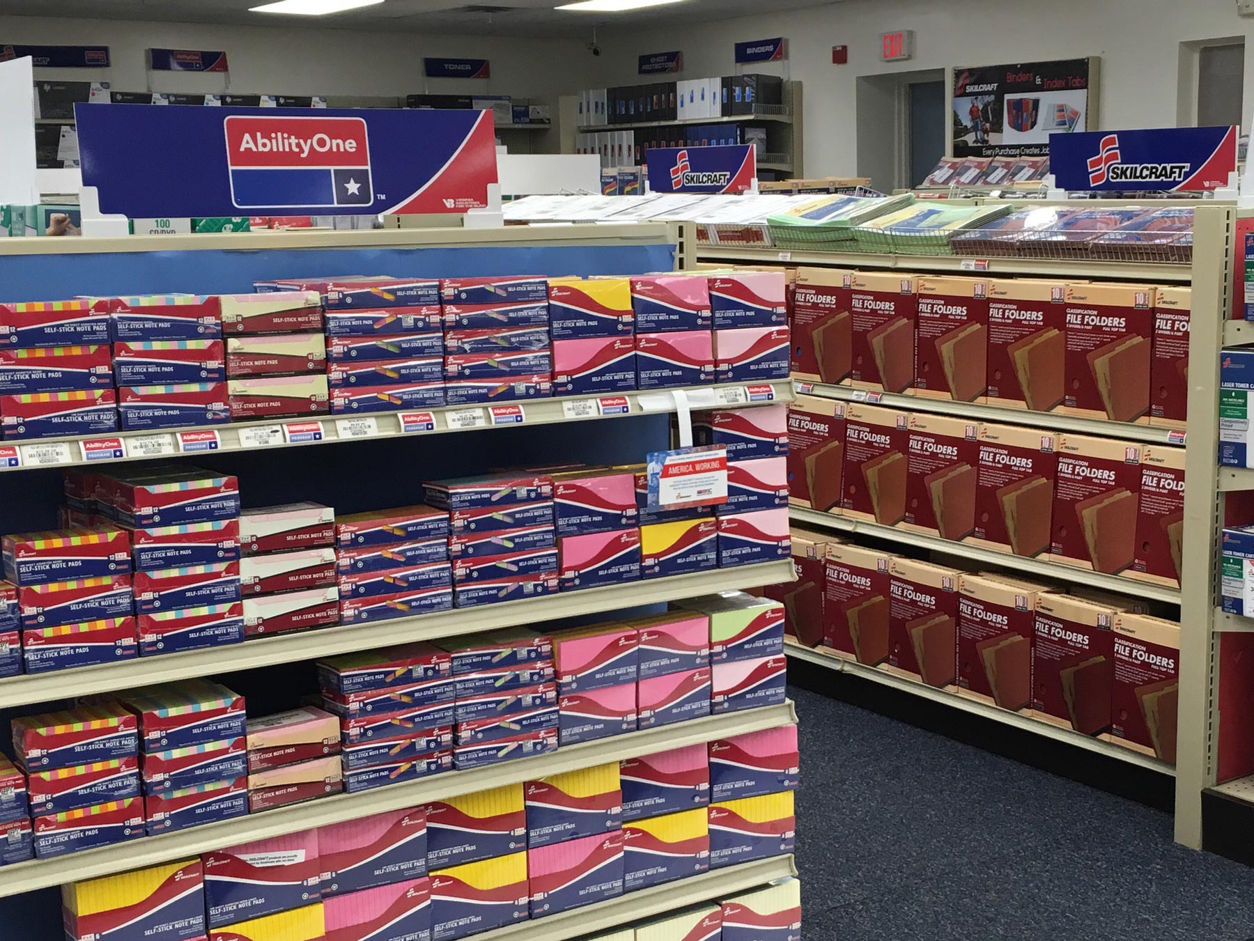 End cap aisle displaying AbilityOne products